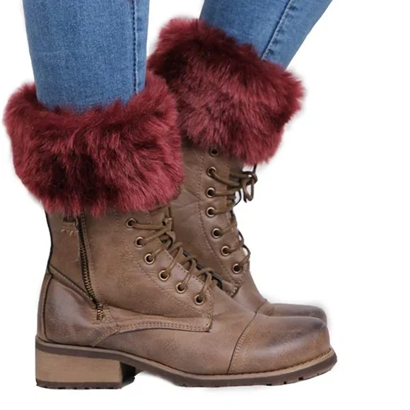 Leg Warmers Short Crochet Knitted Boot Socks Stretchy Boot Toppers Cuff - Picture 6 of 6